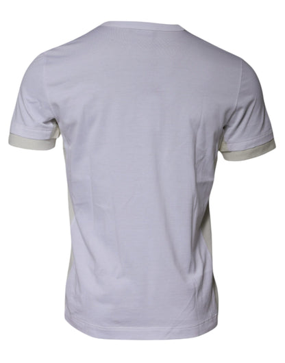 White Cotton Crew Neck Short Sleeves T-shirt-Dolce & Gabbana-LabelTerrace.com