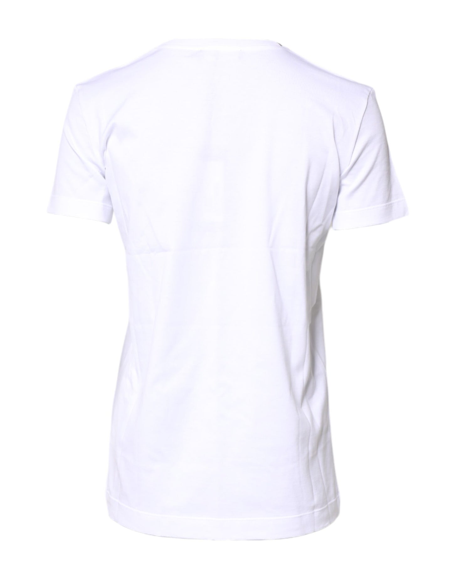 White Cotton Crew Neck Short Sleeves T-shirt-Dolce & Gabbana-LabelTerrace.com