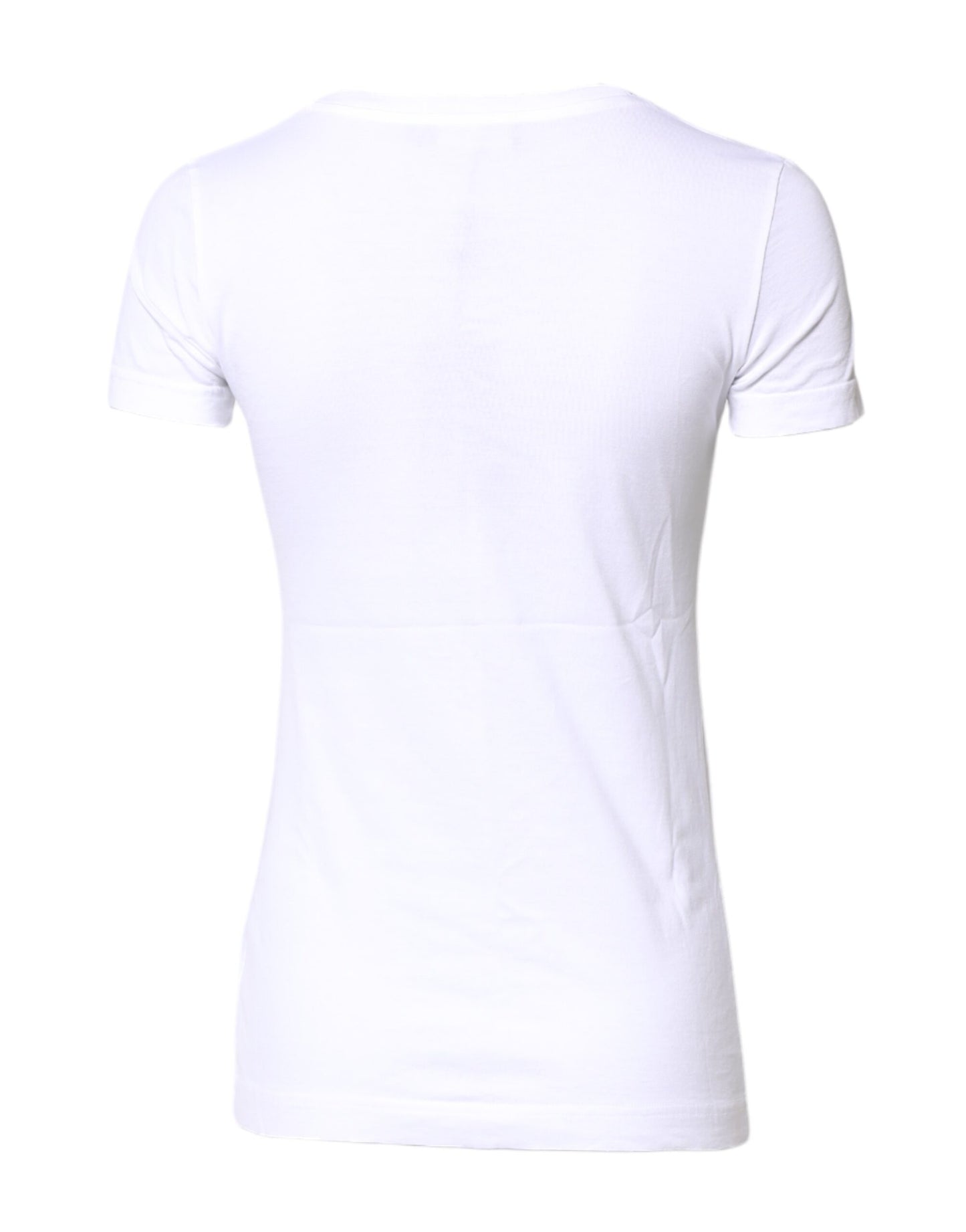 White Cotton Crew Neck Short Sleeves T-shirt-Dolce & Gabbana-LabelTerrace.com