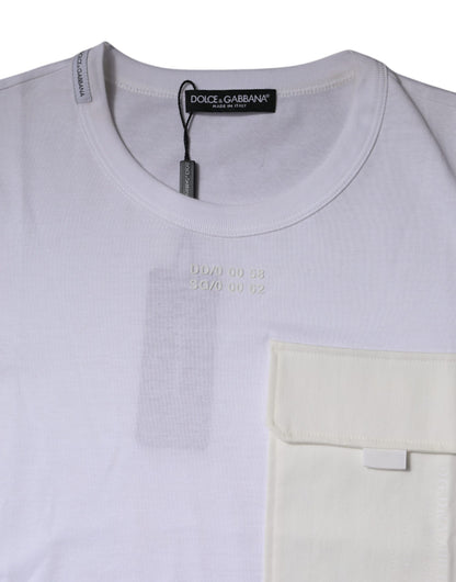 White Cotton Crew Neck Short Sleeves T-shirt-Dolce & Gabbana-LabelTerrace.com