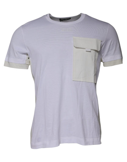 White Cotton Crew Neck Short Sleeves T-shirt-Dolce & Gabbana-LabelTerrace.com