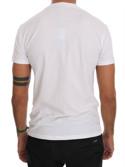 White Cotton Crewneck T-Shirt-Daniele Alessandrini-LabelTerrace.com