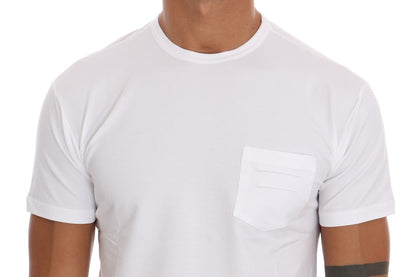 White Cotton Crewneck T-Shirt-Daniele Alessandrini-LabelTerrace.com
