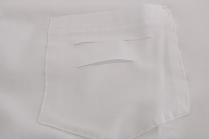 White Cotton Crewneck T-Shirt-Daniele Alessandrini-LabelTerrace.com