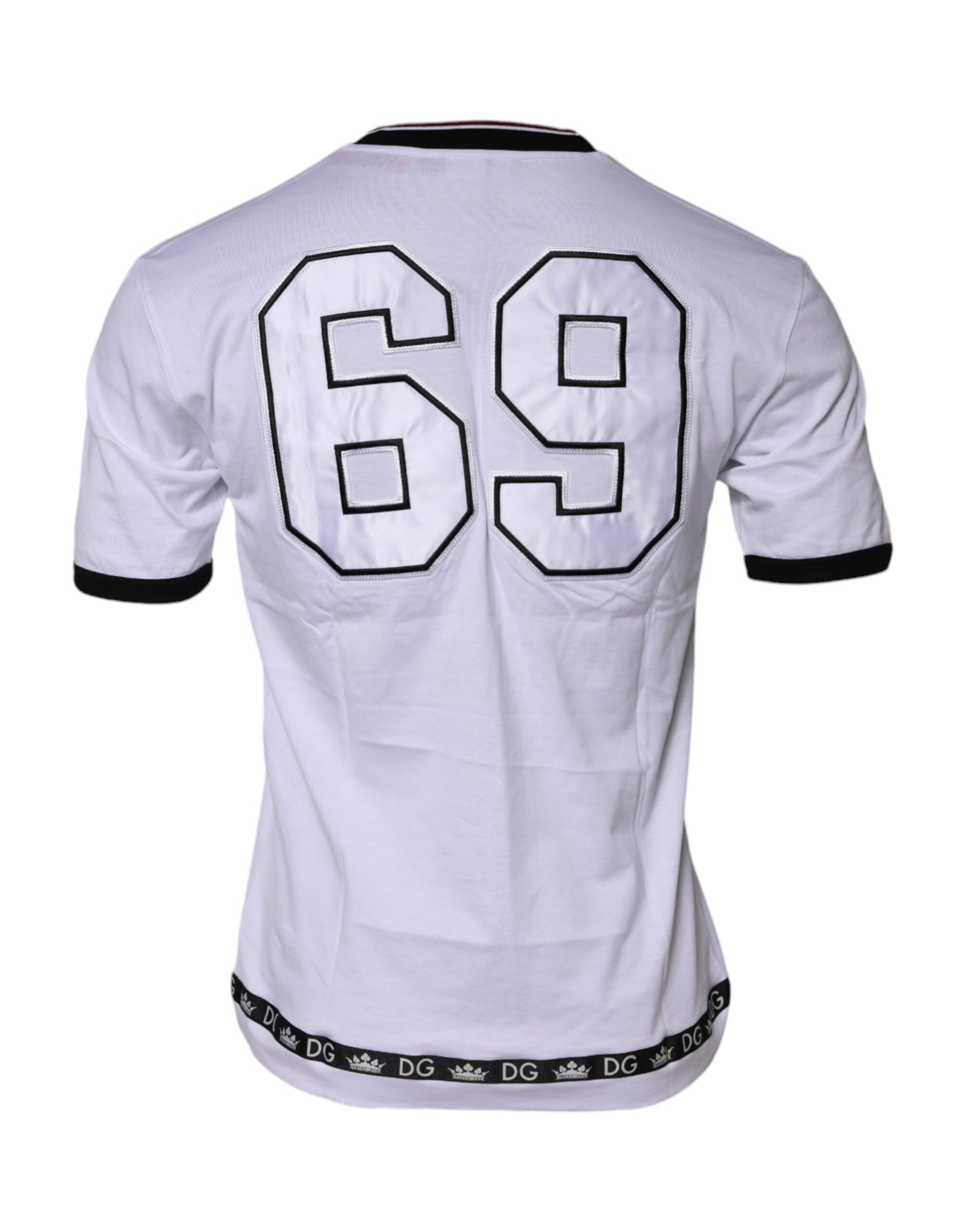 White Cotton Crown King Embroidery T-shirt-Dolce & Gabbana-LabelTerrace.com