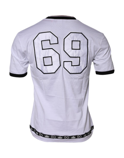 White Cotton Crown King Embroidery T-shirt-Dolce & Gabbana-LabelTerrace.com