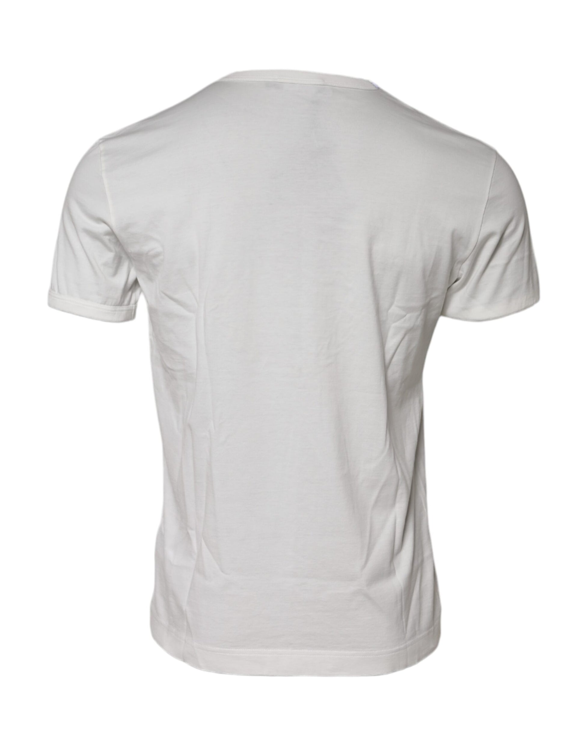White Cotton DG Crown Embossed T-shirt-Dolce & Gabbana-LabelTerrace.com