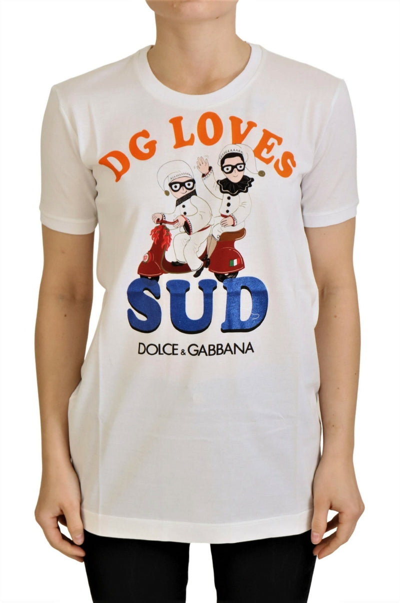 White Cotton DG Loves SUD T-shirt-Dolce & Gabbana-LabelTerrace.com
