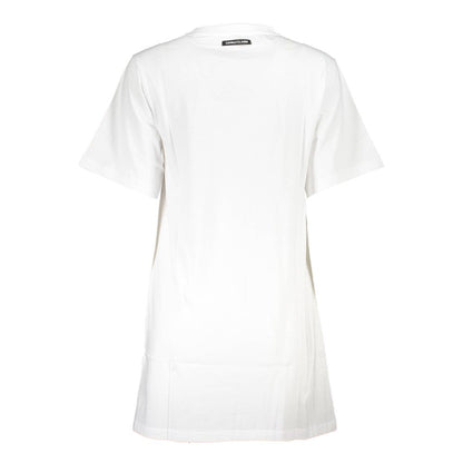 White Cotton Dress-Cavalli Class-LabelTerrace.com