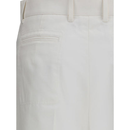 White Cotton Flared Pants