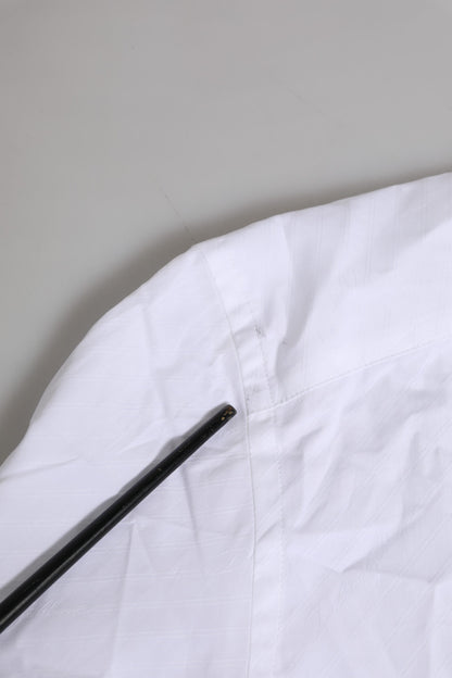 White Cotton GOLD Long Sleeves Formal Shirt-Dolce & Gabbana-LabelTerrace.com