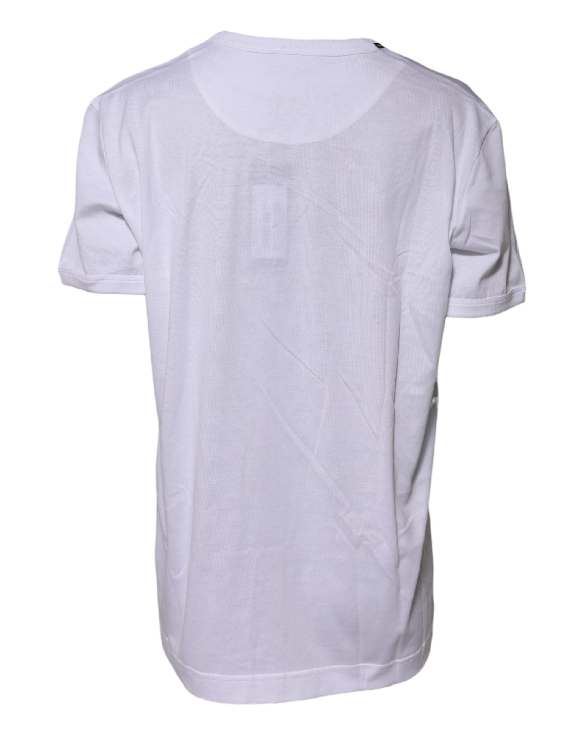 White Cotton Goodluck 2022 Crew Neck T-shirt-Dolce & Gabbana-LabelTerrace.com