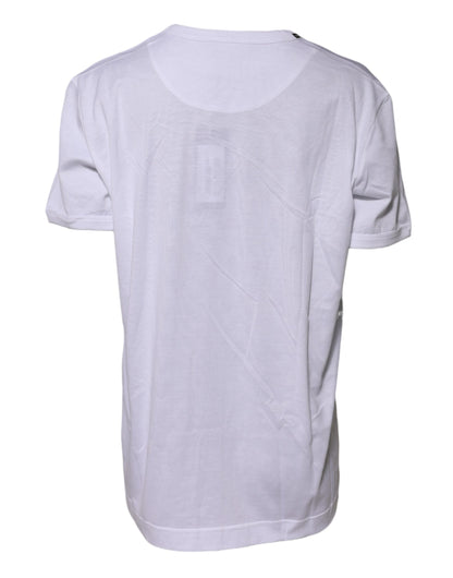 White Cotton Goodluck 2022 Crew Neck T-shirt-Dolce & Gabbana-LabelTerrace.com