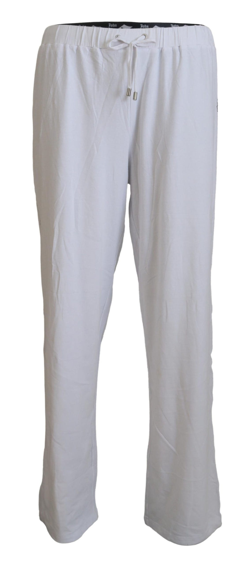 White Cotton Logo Loose Men Pants-John Galliano-LabelTerrace.com