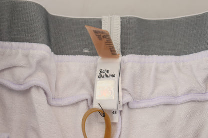 White Cotton Logo Mens Jogger Pants