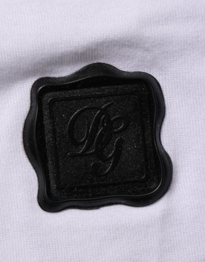 White Cotton Logo Patch Crew Neck T-shirt