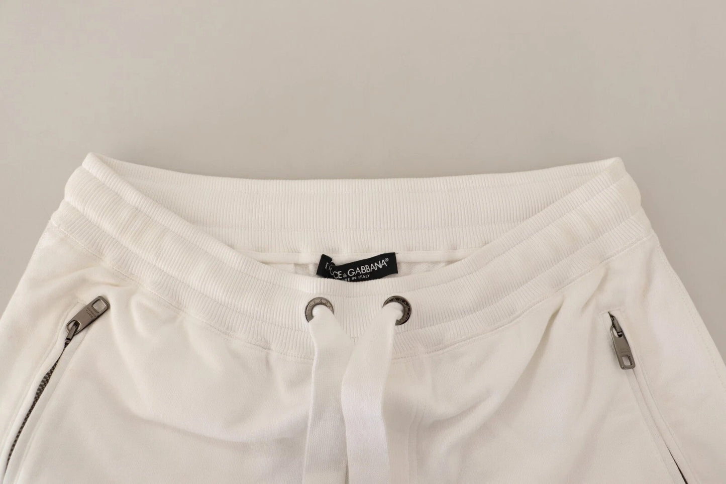 White Cotton Logo Patch Sweatpants Jogging Pants
