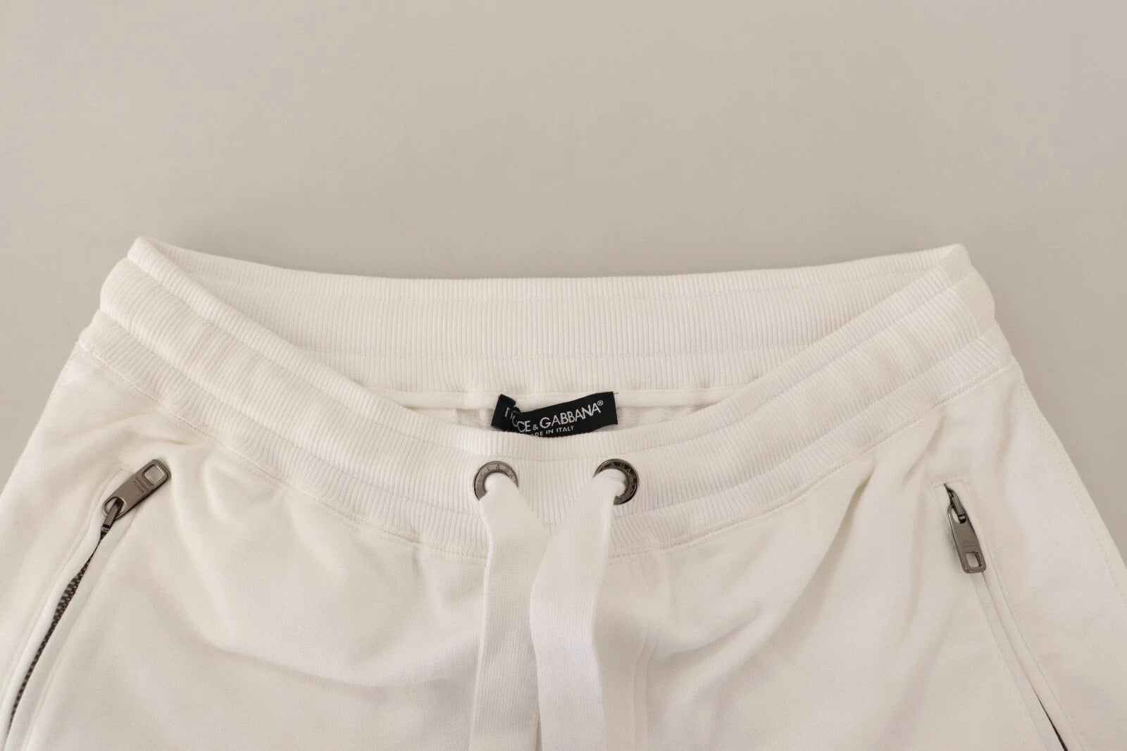 White Cotton Logo Patch Sweatpants Jogging Pants