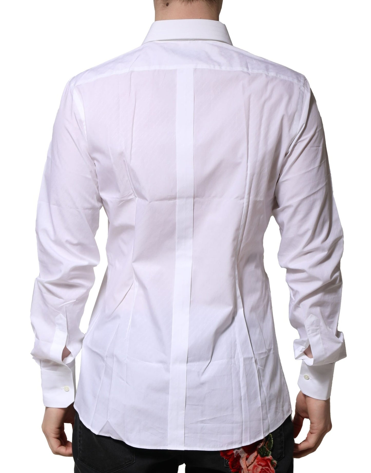 White Cotton Long Sleeves GOLD Formal Shirt