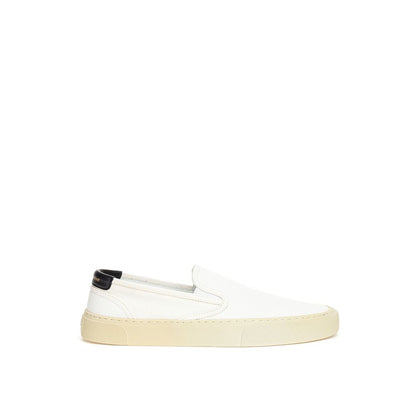 White Cotton Sneaker-Saint Laurent-LabelTerrace.com