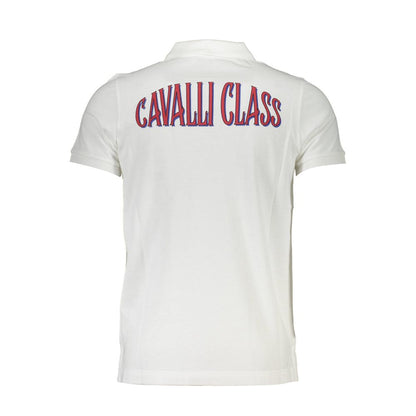 White Cotton Men Polo Shirt-Cavalli Class-LabelTerrace.com