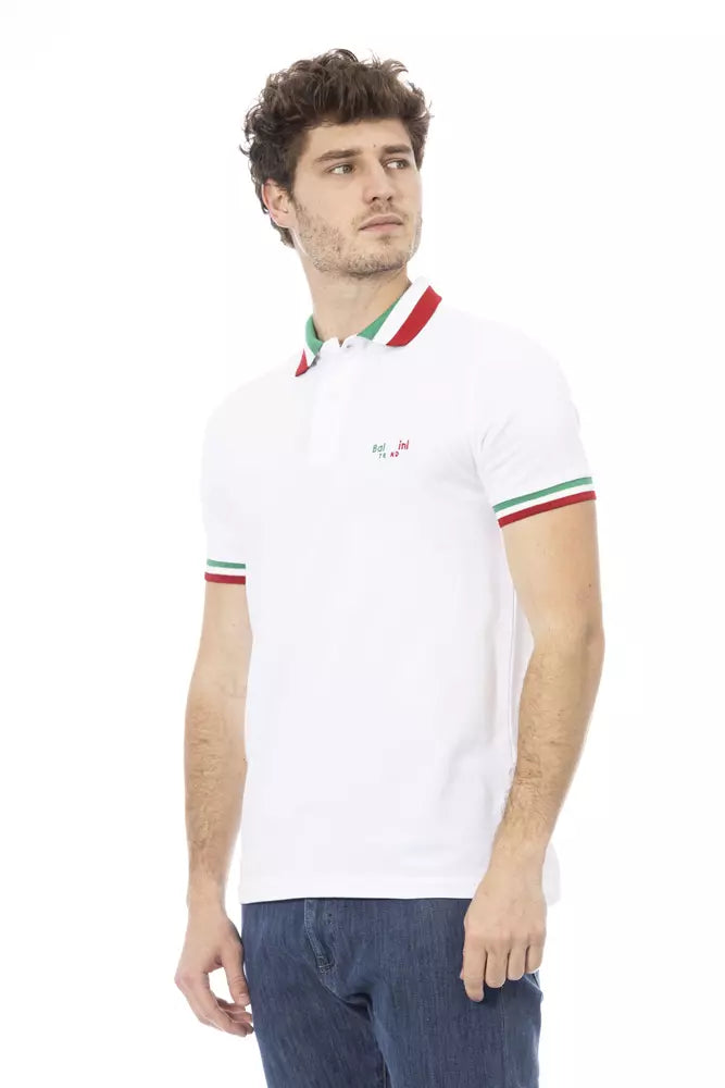 White Cotton Men Polo Shirt-Baldinini Trend-LabelTerrace.com