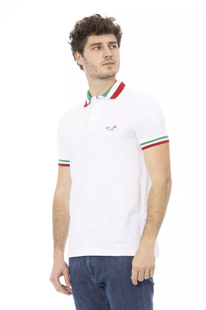 White Cotton Men Polo Shirt-Baldinini Trend-LabelTerrace.com