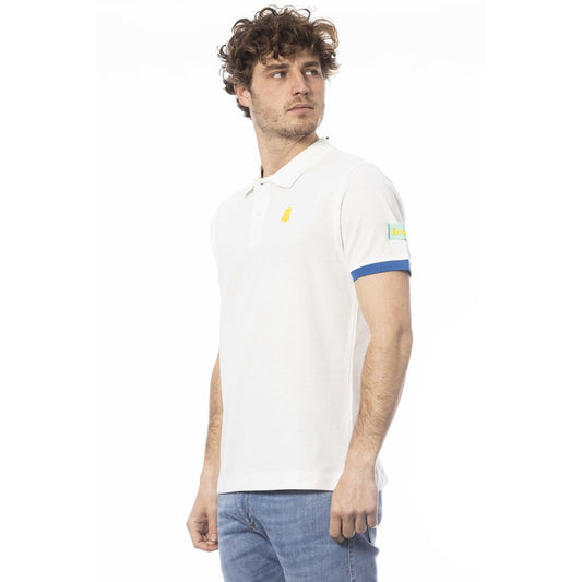 White Cotton Men Polo Shirt-Invicta-LabelTerrace.com