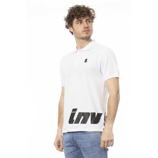 White Cotton Men Polo Shirt-Invicta-LabelTerrace.com