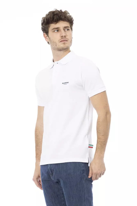 White Cotton Men Polo Shirt-Baldinini Trend-LabelTerrace.com