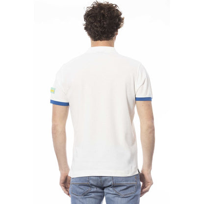 White Cotton Men Polo Shirt-Invicta-LabelTerrace.com