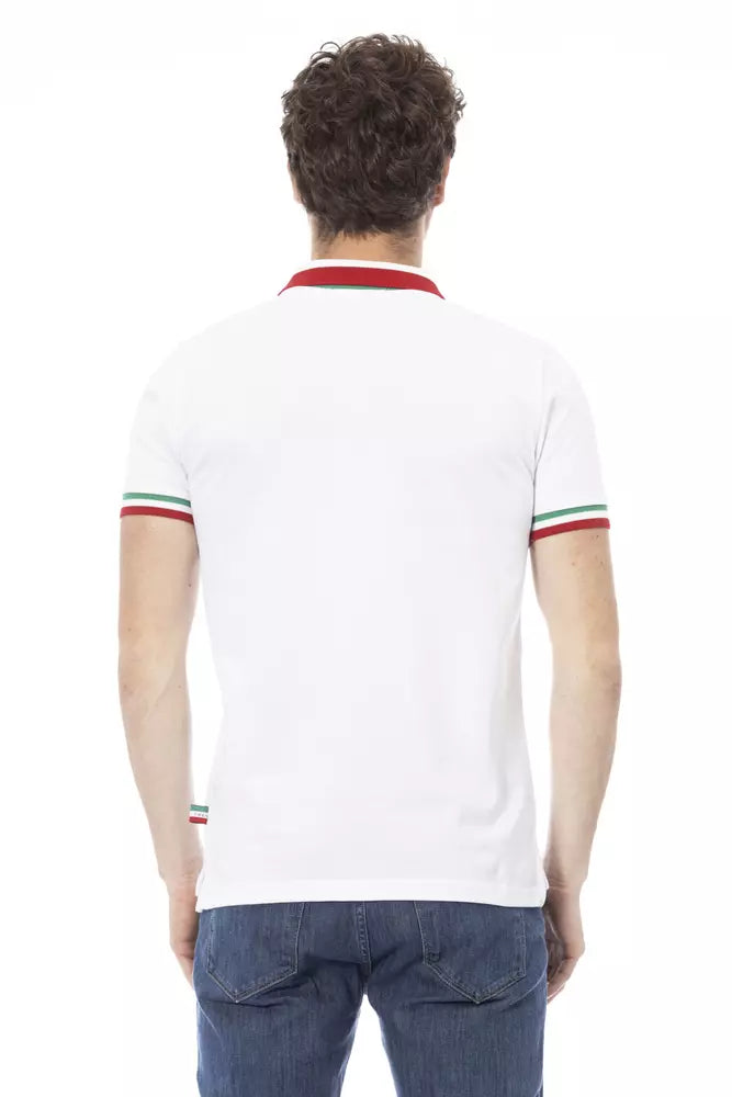 White Cotton Men Polo Shirt-Baldinini Trend-LabelTerrace.com