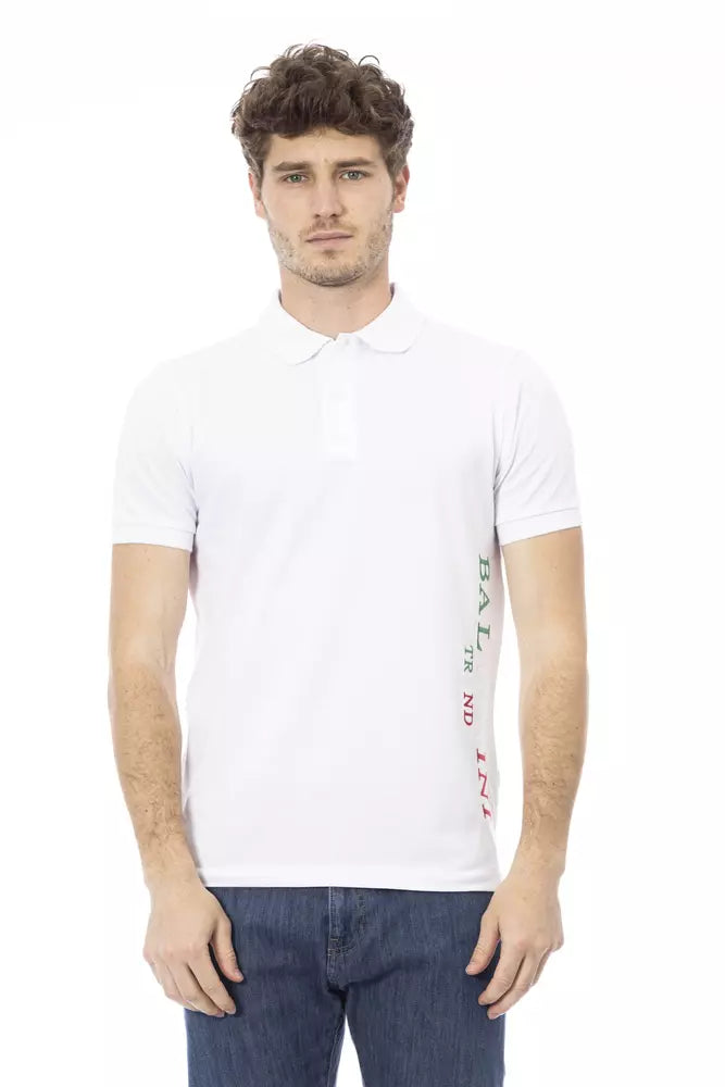 White Cotton Men Polo Shirt-Baldinini Trend-LabelTerrace.com