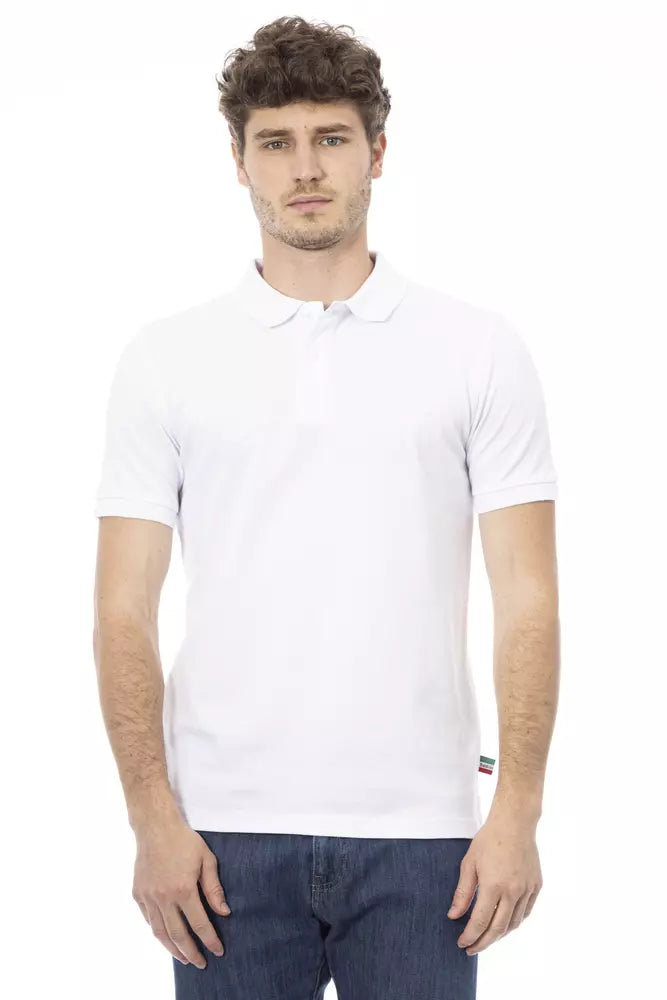 White Cotton Men Polo Shirt-Baldinini Trend-LabelTerrace.com