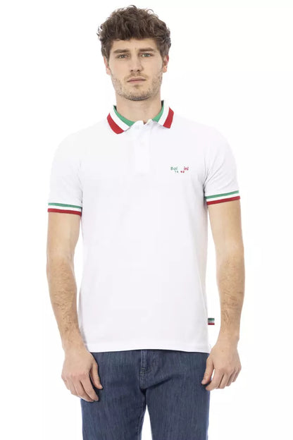 White Cotton Men Polo Shirt-Baldinini Trend-LabelTerrace.com