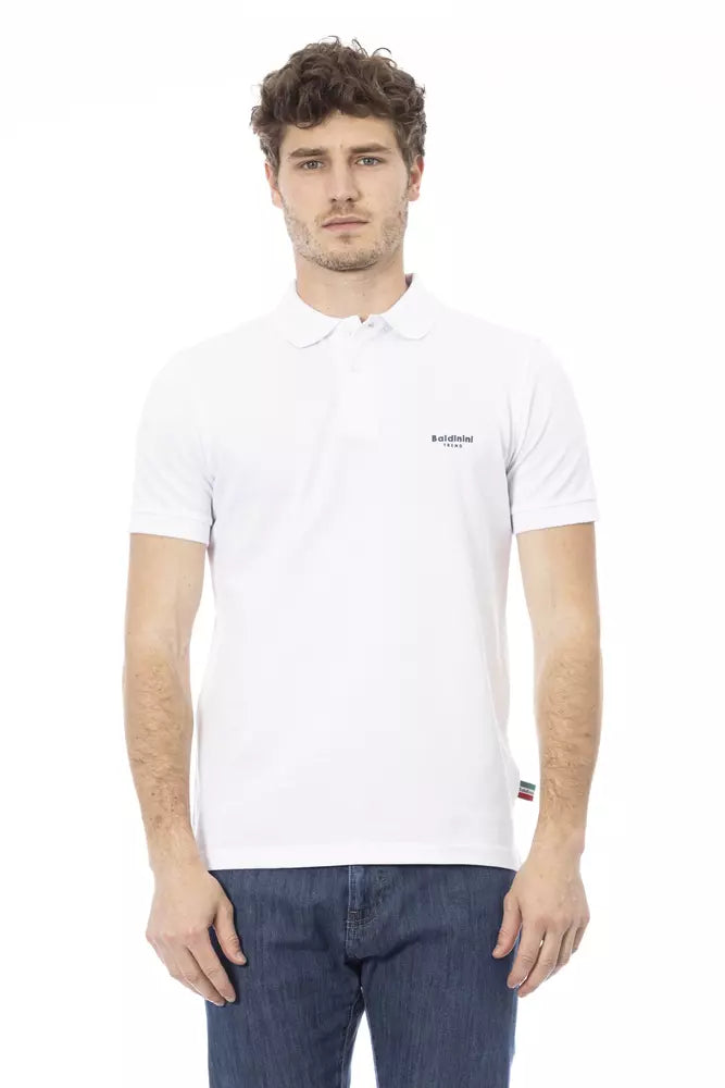 White Cotton Men Polo Shirt-Baldinini Trend-LabelTerrace.com
