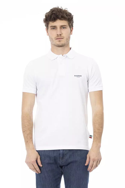 White Cotton Men Polo Shirt-Baldinini Trend-LabelTerrace.com