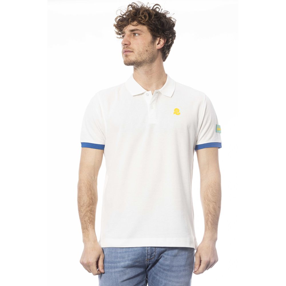 White Cotton Men Polo Shirt-Invicta-LabelTerrace.com