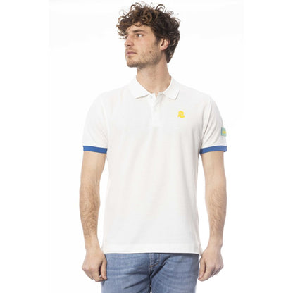 White Cotton Men Polo Shirt-Invicta-LabelTerrace.com