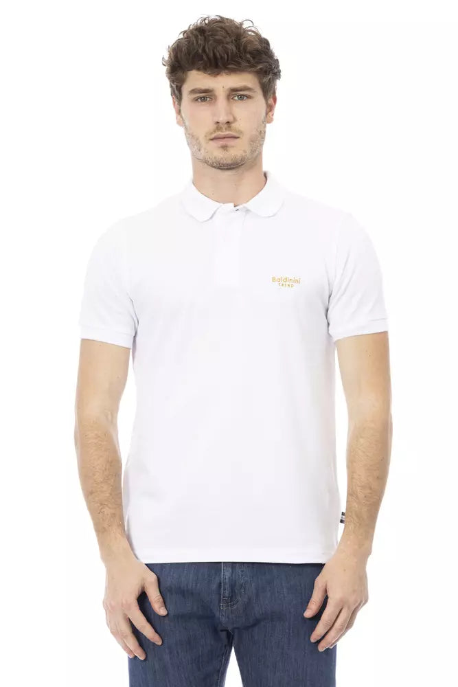 White Cotton Men Polo Shirt-Baldinini Trend-LabelTerrace.com