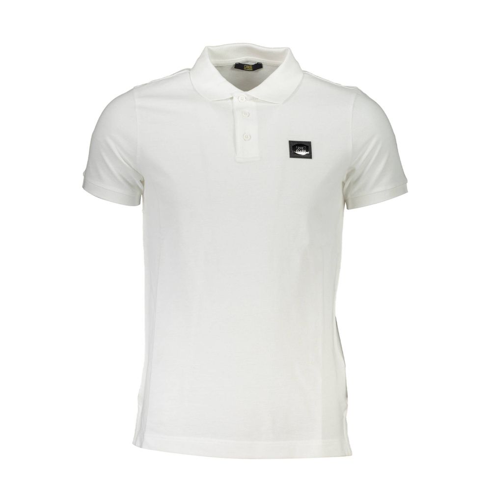 White Cotton Men Polo Shirt-Cavalli Class-LabelTerrace.com