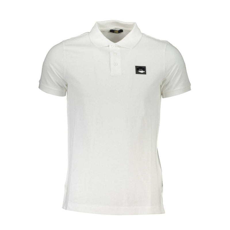 White Cotton Men Polo Shirt-Cavalli Class-LabelTerrace.com