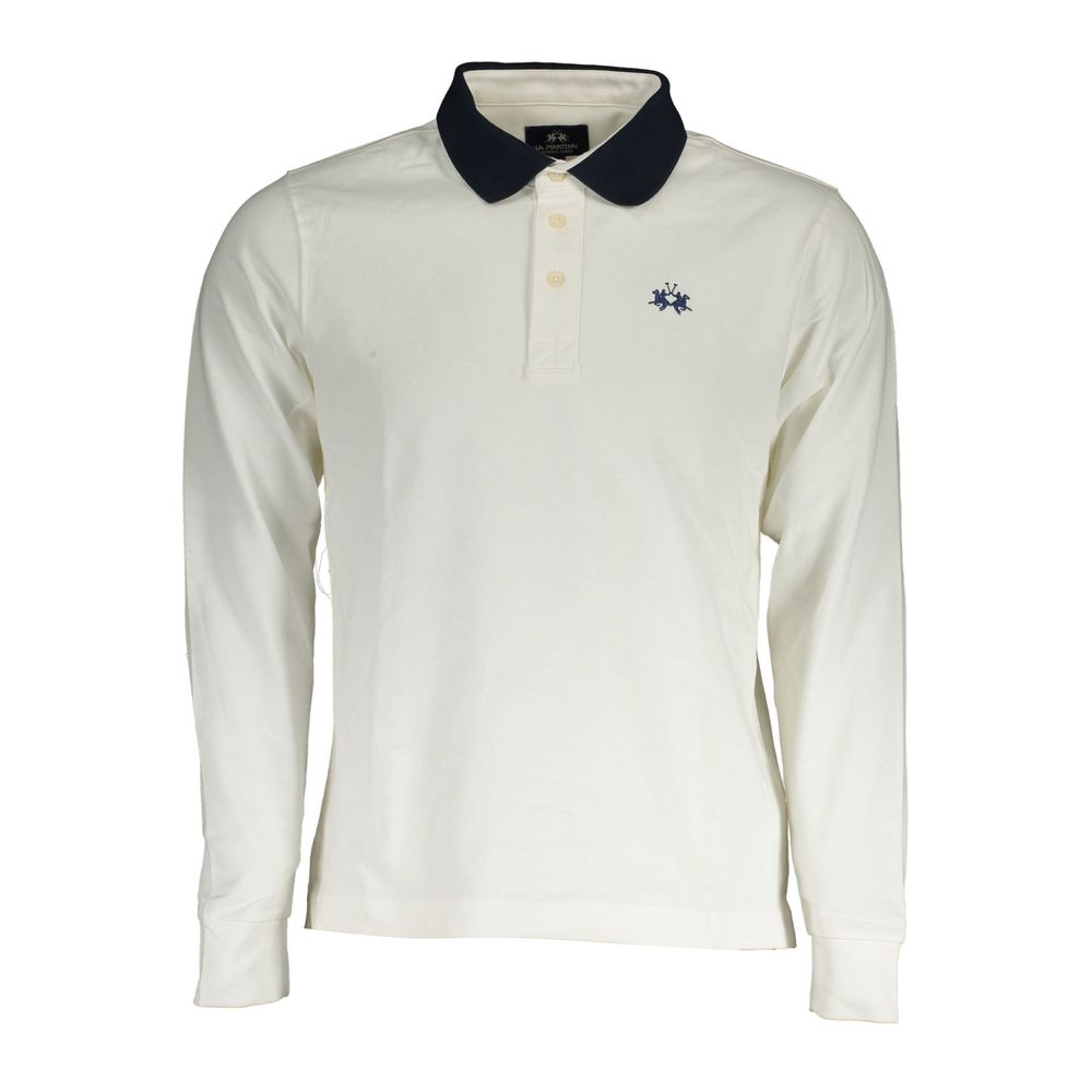White Cotton Men Polo Shirt-La Martina-LabelTerrace.com