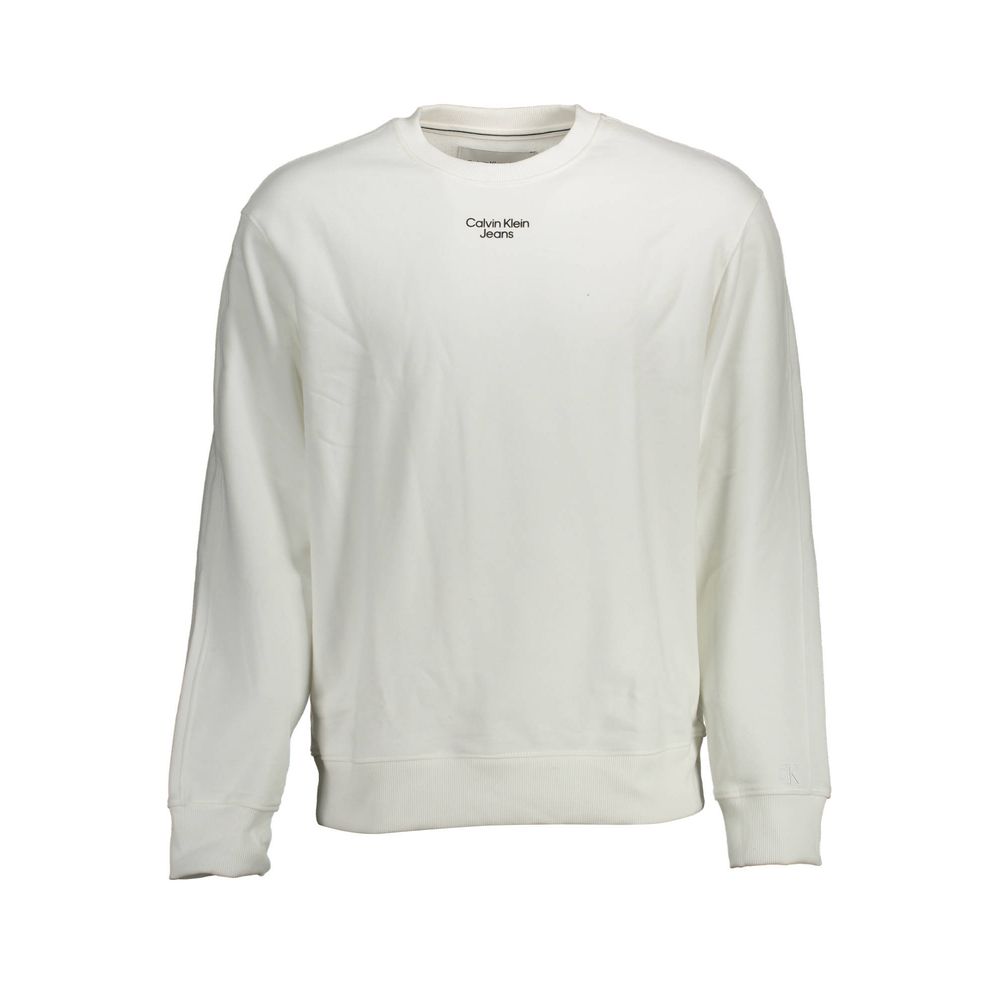 White Cotton Men Sweatshirt