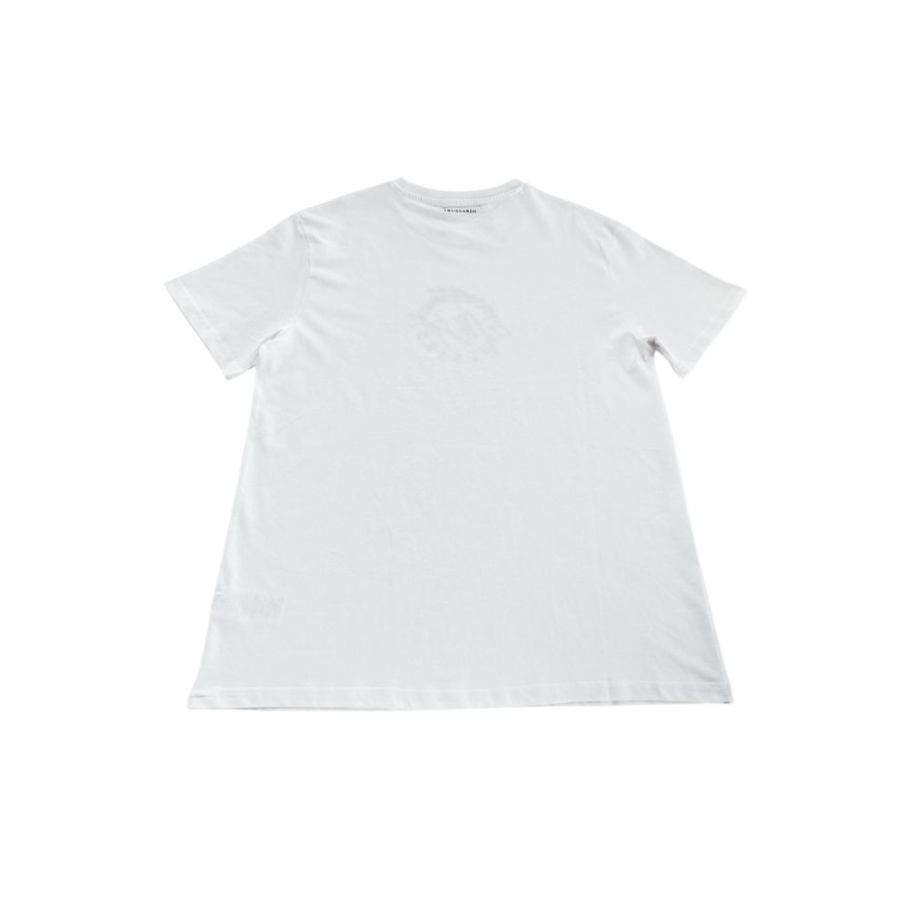 White Cotton Men T-Shirt-Trussardi Beachwear-LabelTerrace.com