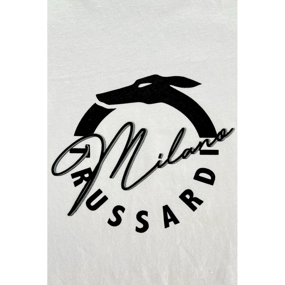 White Cotton Men T-Shirt-Trussardi Beachwear-LabelTerrace.com