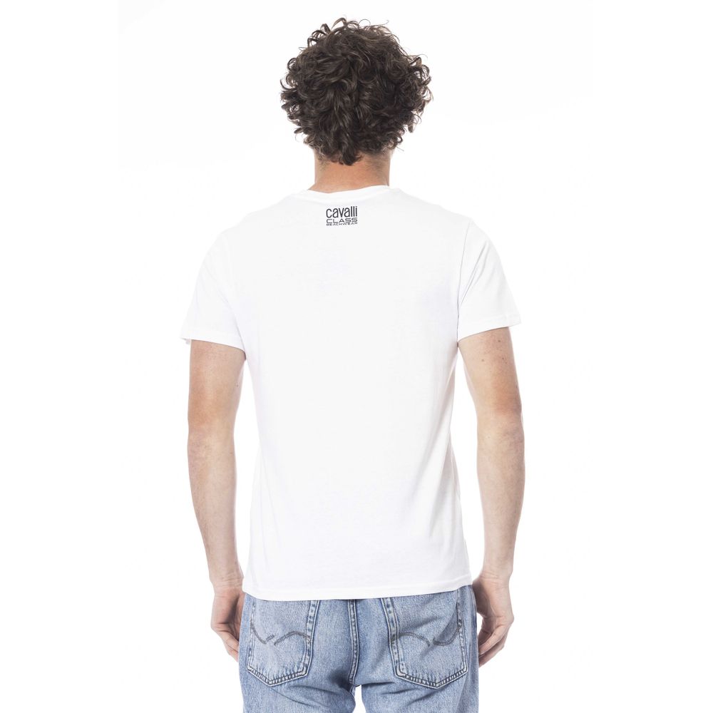 White Cotton Men T-Shirt-Cavalli Class-LabelTerrace.com