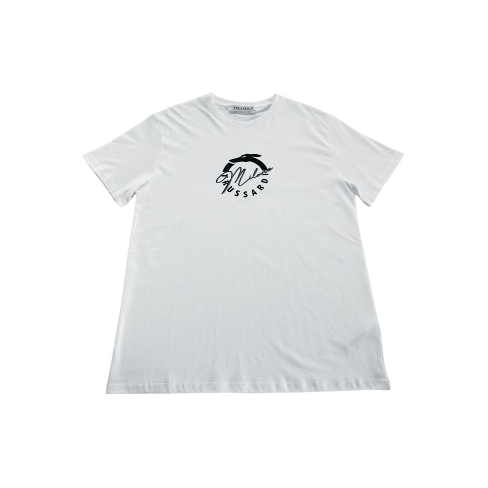 White Cotton Men T-Shirt-Trussardi Beachwear-LabelTerrace.com