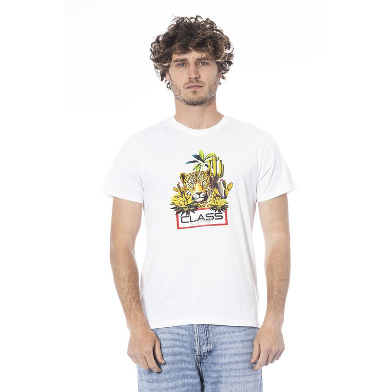 White Cotton Men T-Shirt-Cavalli Class-LabelTerrace.com