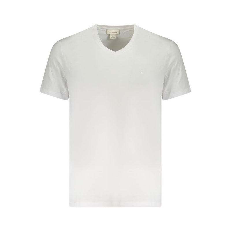 White Cotton Men T-Shirt